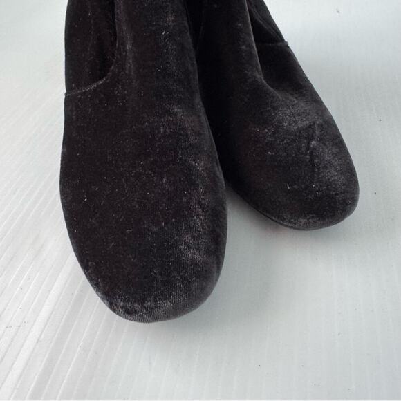 MNG by Mango black velvet over the knee heeled boots size 7.5 / 38 - Picture 12 of 13
